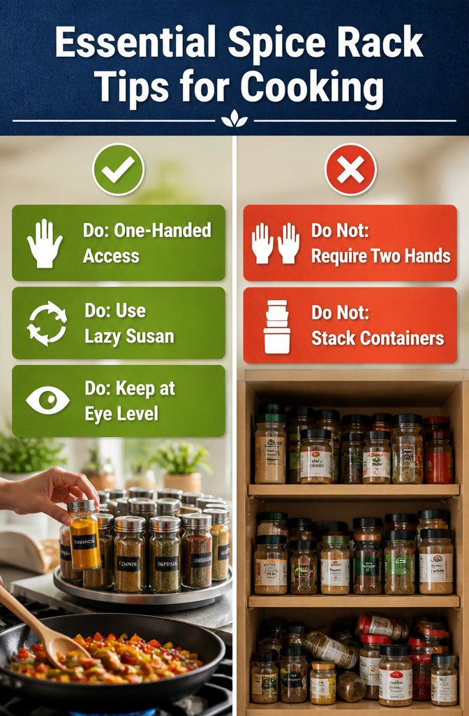 10 Creative Spice Rack Ideas to Organize Your Kitchen for 2026 14 A spice rack designed for quick access during cooking.