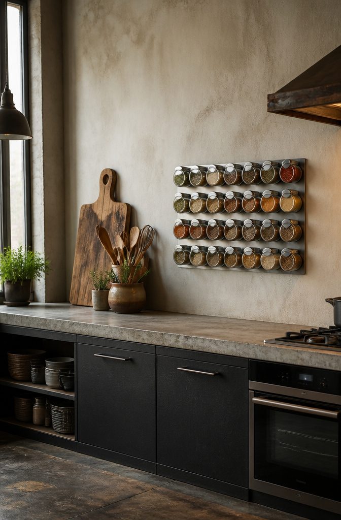 10 Creative Spice Rack Ideas to Organize Your Kitchen for 2026 5 A magnetic spice rack attached to a refrigerator side.