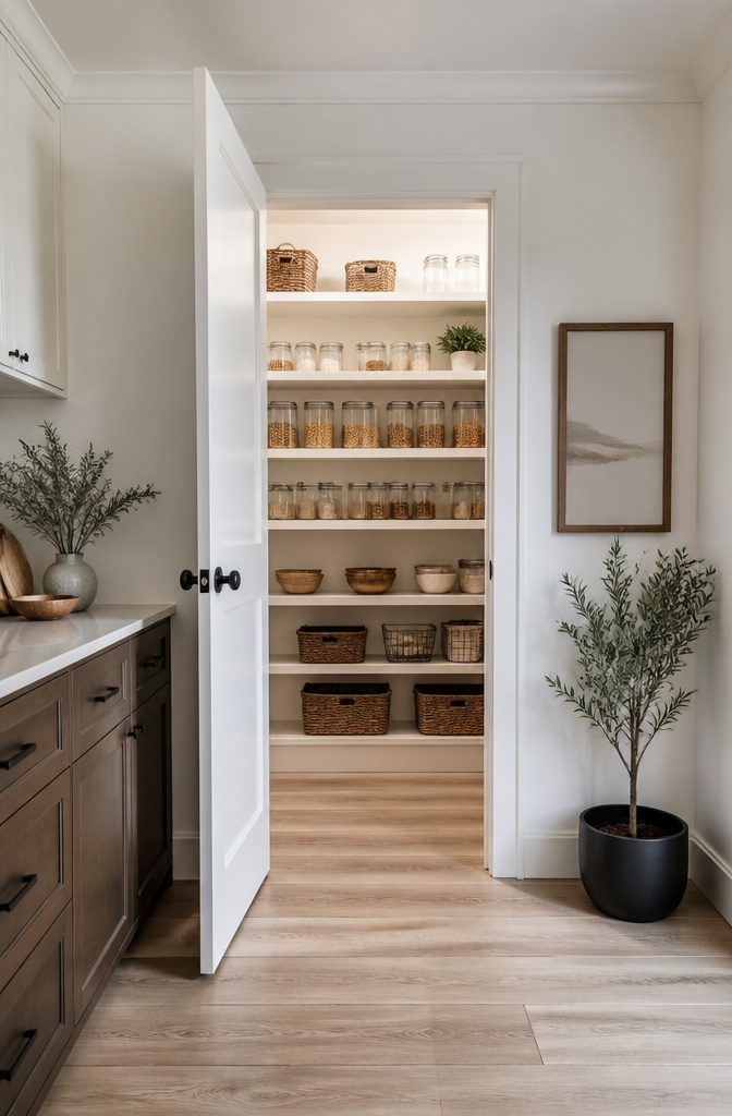 DIY Walk In Pantry Ideas: A Step-by-Step Guide for 2026 7 Shelves in a walk-in pantry spaced for optimal storage.