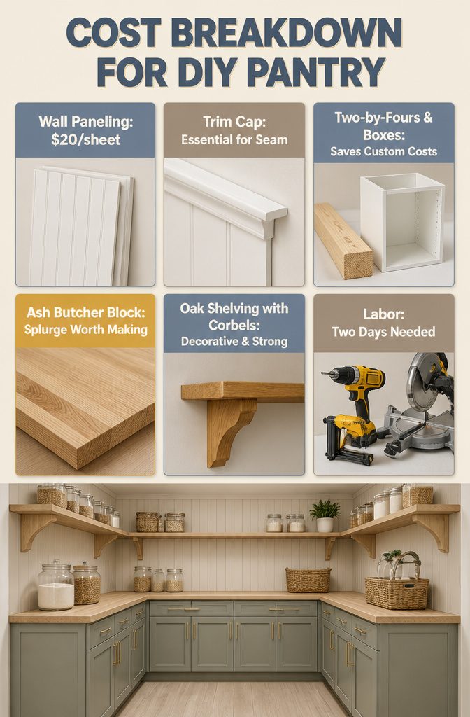 DIY Walk In Pantry Ideas: A Step-by-Step Guide for 2026 10 Cost breakdown chart for a DIY pantry project.