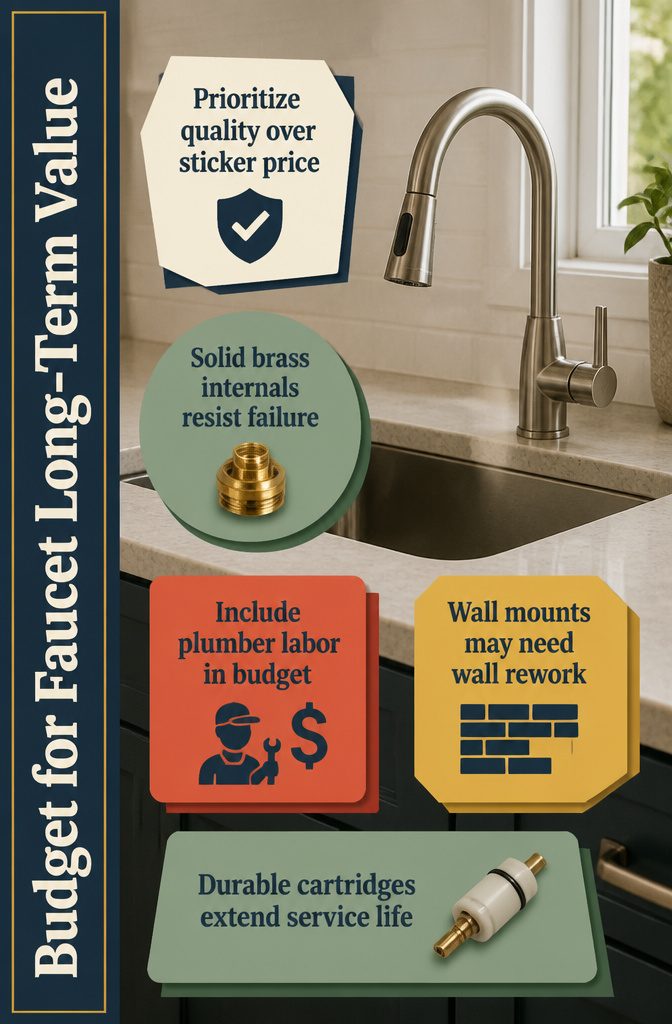 Faucet budget graphic with cost and long-term value details