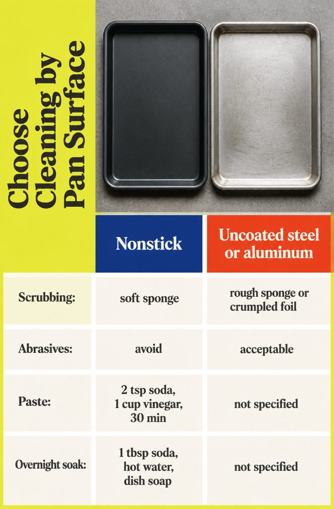How to Clean Baking Sheets: 5 Methods That Actually Work 7 Guide comparing baking pan surfaces with suitable cleaning methods
