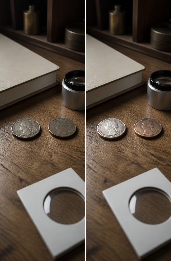 How to Clean Quarters: 6 Steps to Remove Dirt Safely 8 Quarter with dark natural toning on its silver surface