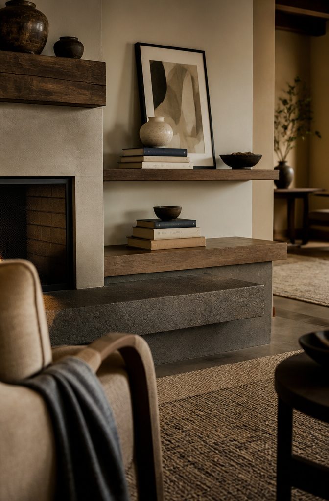 How to Decorate Fireplace Shelves: 10 Ideas That Work 5 Fireplace shelf with horizontal books supporting a small vase