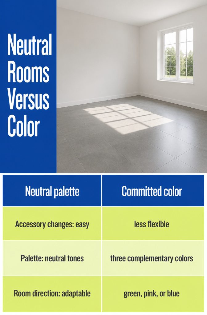 Neutral Rooms Versus Color information graphic