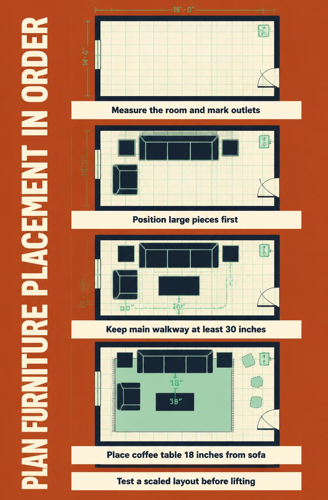 Plan Furniture Placement in Order information graphic