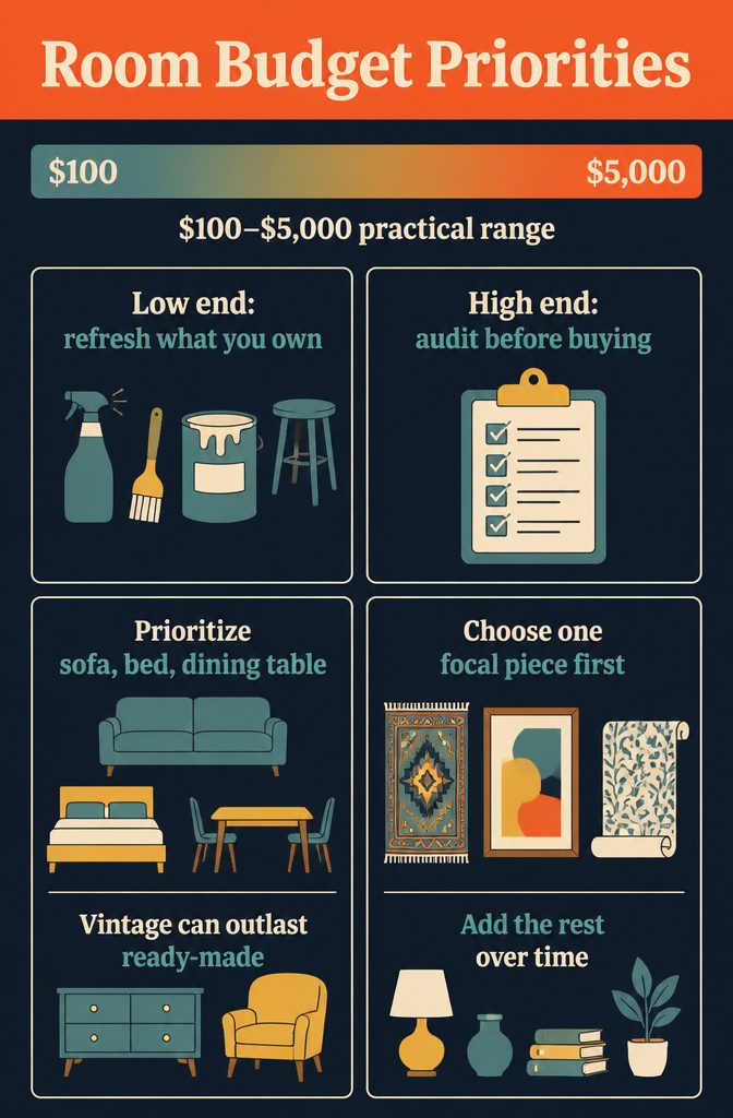 Room Budget Priorities information graphic