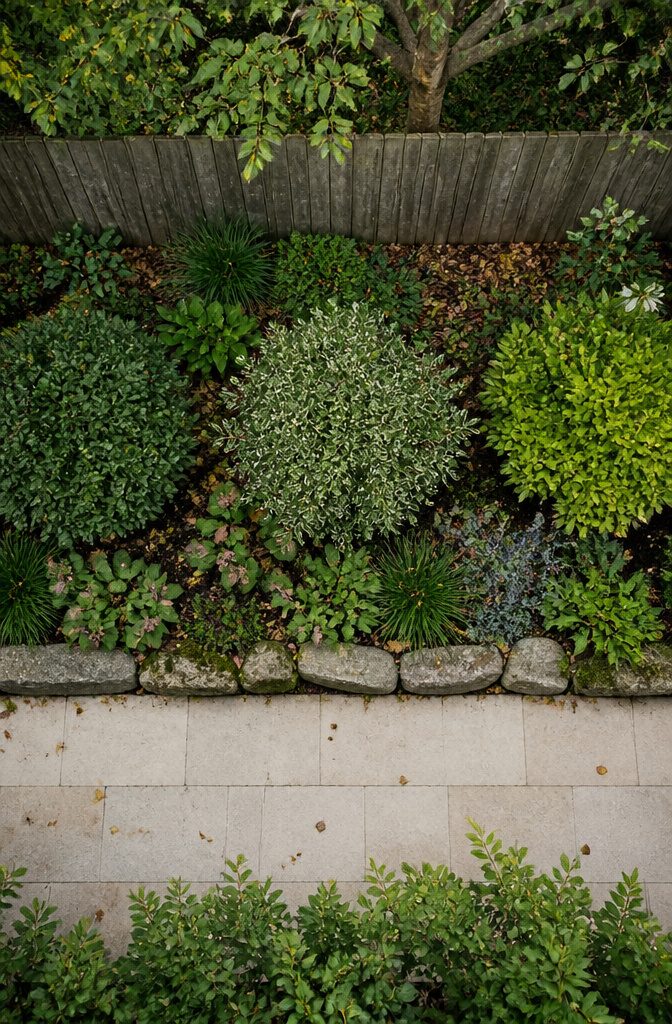 How to Design a Small Garden Space: 20 Ideas That Work 13 Deep garden bed with shrubs and perennials beside a narrow path