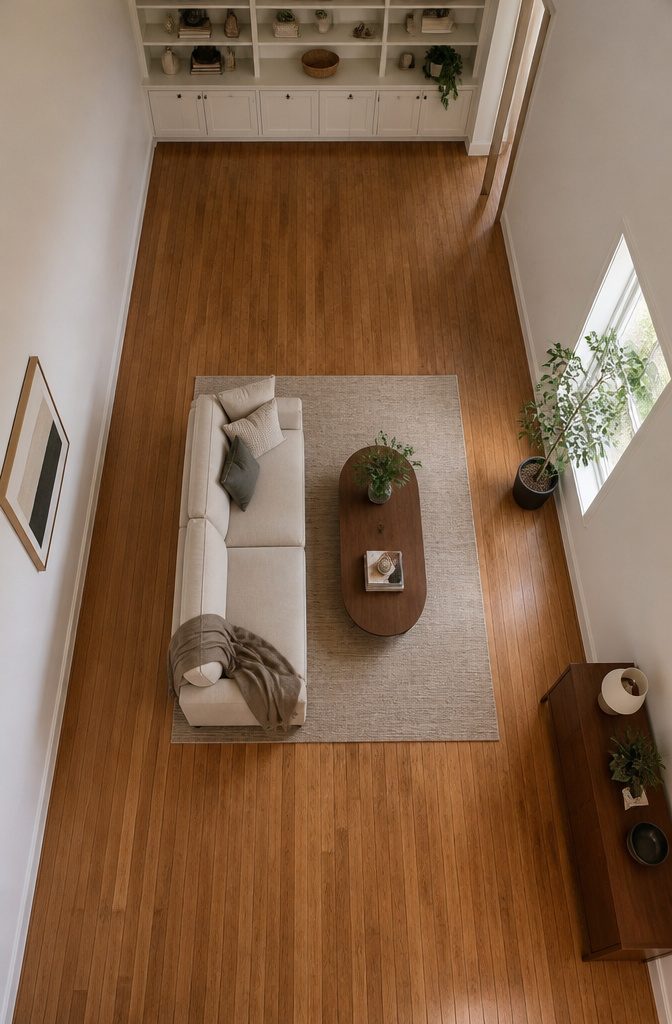 How to Furnish a Long Narrow Living Room: 10 Ideas 2 Sofa floated in the center of a long narrow living room