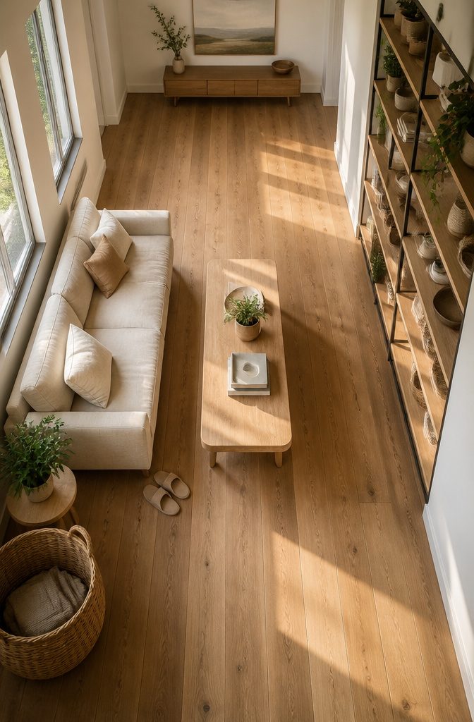 How to Furnish a Long Narrow Living Room: 10 Ideas 13 Low living room furniture beside a clear walkway