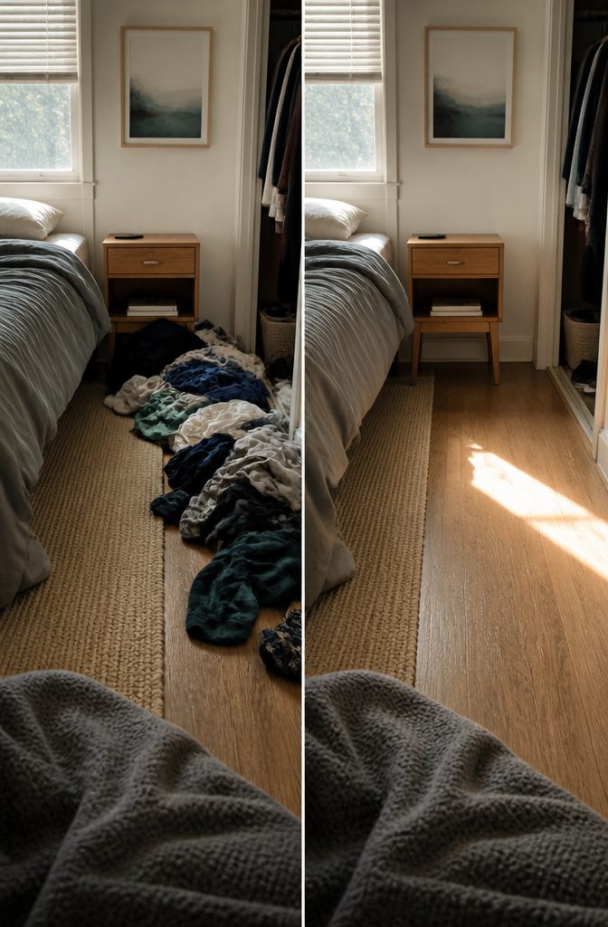 How to Get Motivated to Clean Your Room (15 Methods) 12 Bedroom with made bed and cleared nightstand beside a window