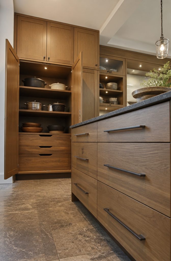 20 Kitchen Cupboard Ideas to Refresh Your Space in 2026 13 Cabinet with ample vertical space for large kitchen items.