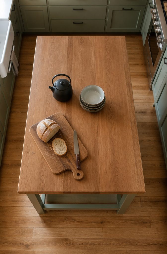 How to Build a Kitchen Island: 7 Steps from Plan to Finish 7 Kitchen island countertop resting on its base in a residential kitchen