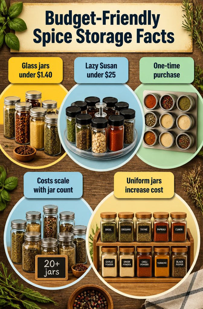 9 Spice Storage Ideas for a More Organized Kitchen in 2026 13 Spice storage options with prices displayed for budget-friendly choices.